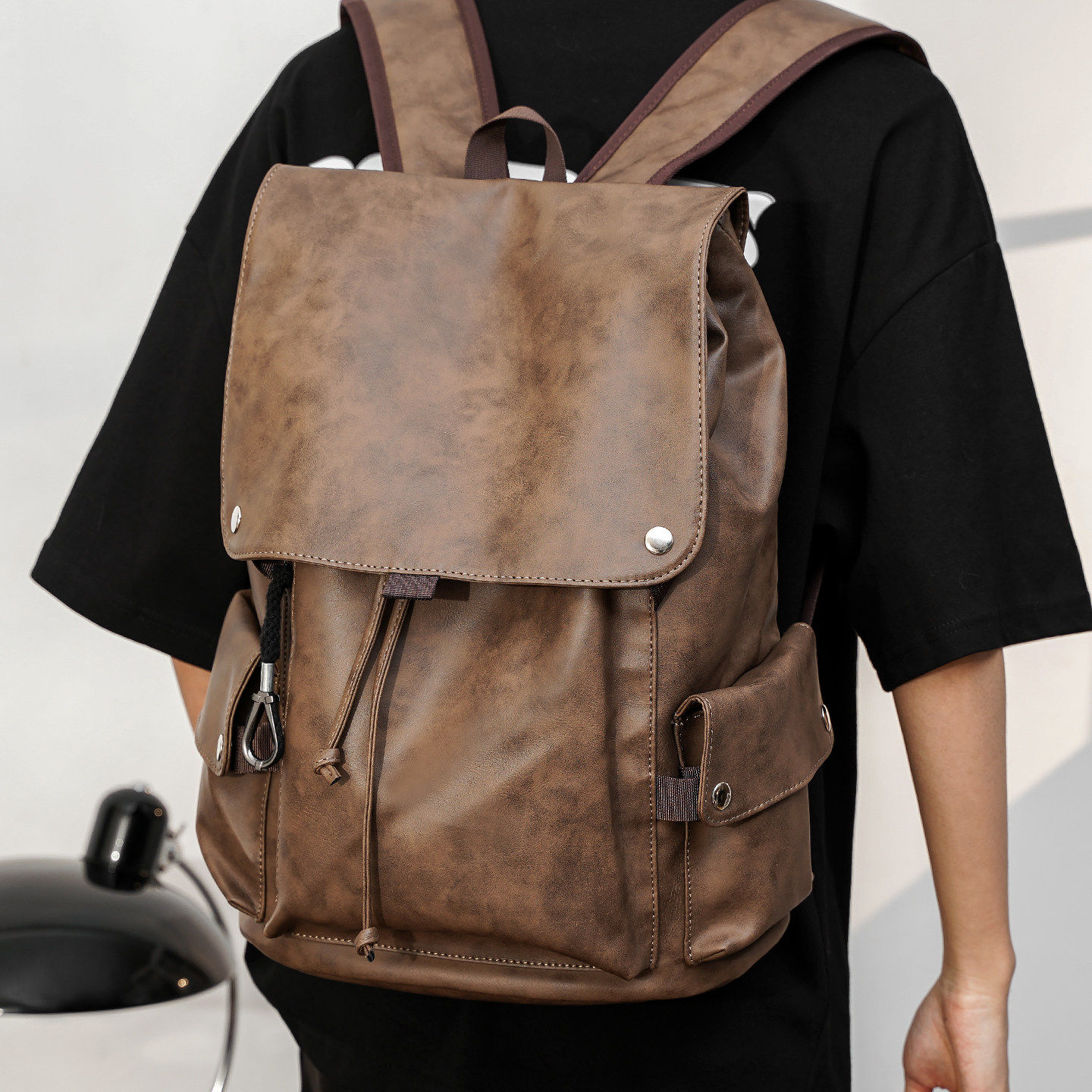 潮流双肩包男士背包防水旅行包电脑包高中初中大学生书包复古男包,淘宝优惠券,粉丝福利购,淘宝优惠卷