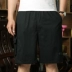 Mùa hè trung niên quần short nam cotton kích thước lớn cha trung niên giản dị lỏng quần năm quần mặc quần lớn - Quần short quần dài thể thao nam Quần short