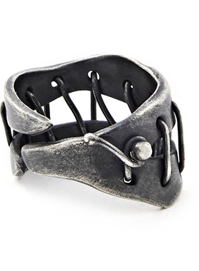 暗黑风重工绑带银戒指