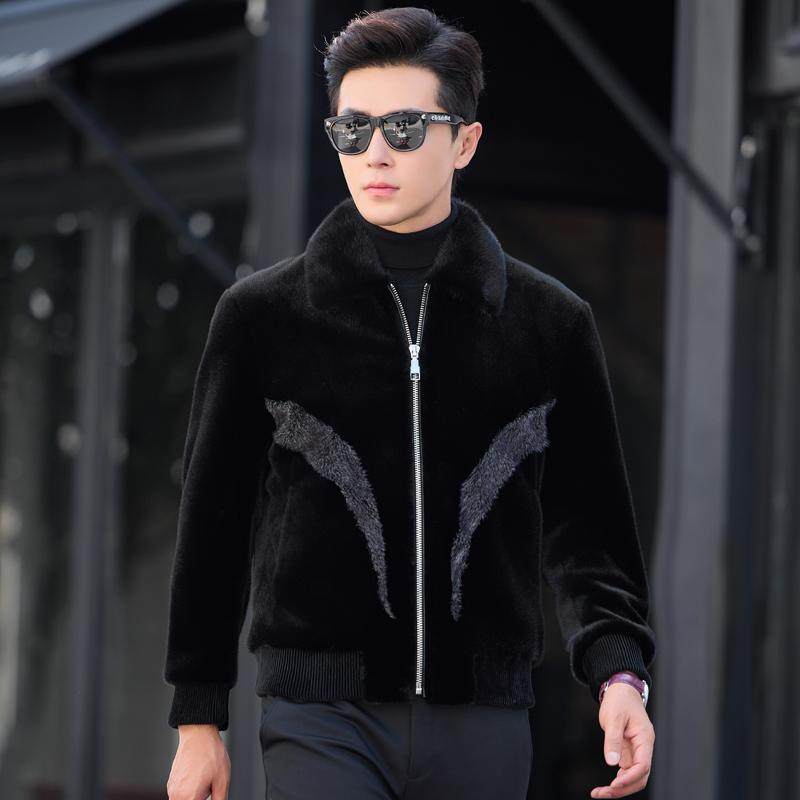 2025冬季整貂水貂毛领皮毛一体皮草男士貂皮大衣金貂绒外套男修身,淘宝优惠券,粉丝福利购,淘宝优惠卷
