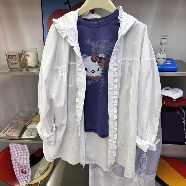 Korea Dongdaemun 2025 Spring New Women's Hooded Pullover Cartoon Mickey Age-Reducing Versatile Long-Sleeved Shirt Trendy