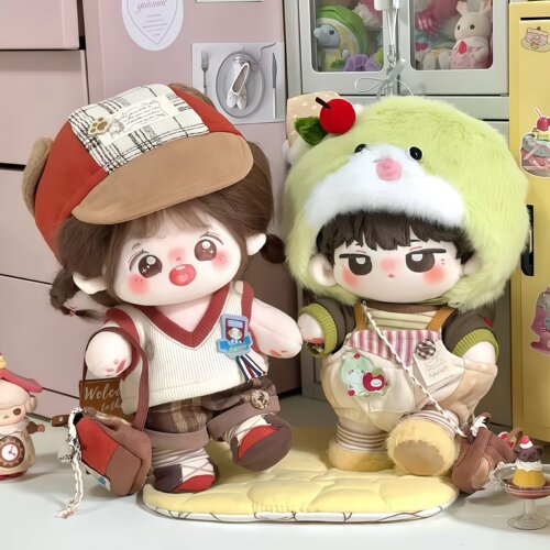 新款现货20cm娃衣【复古小狗】棉花娃娃衣服套装玩偶公仔换装服 - 图2