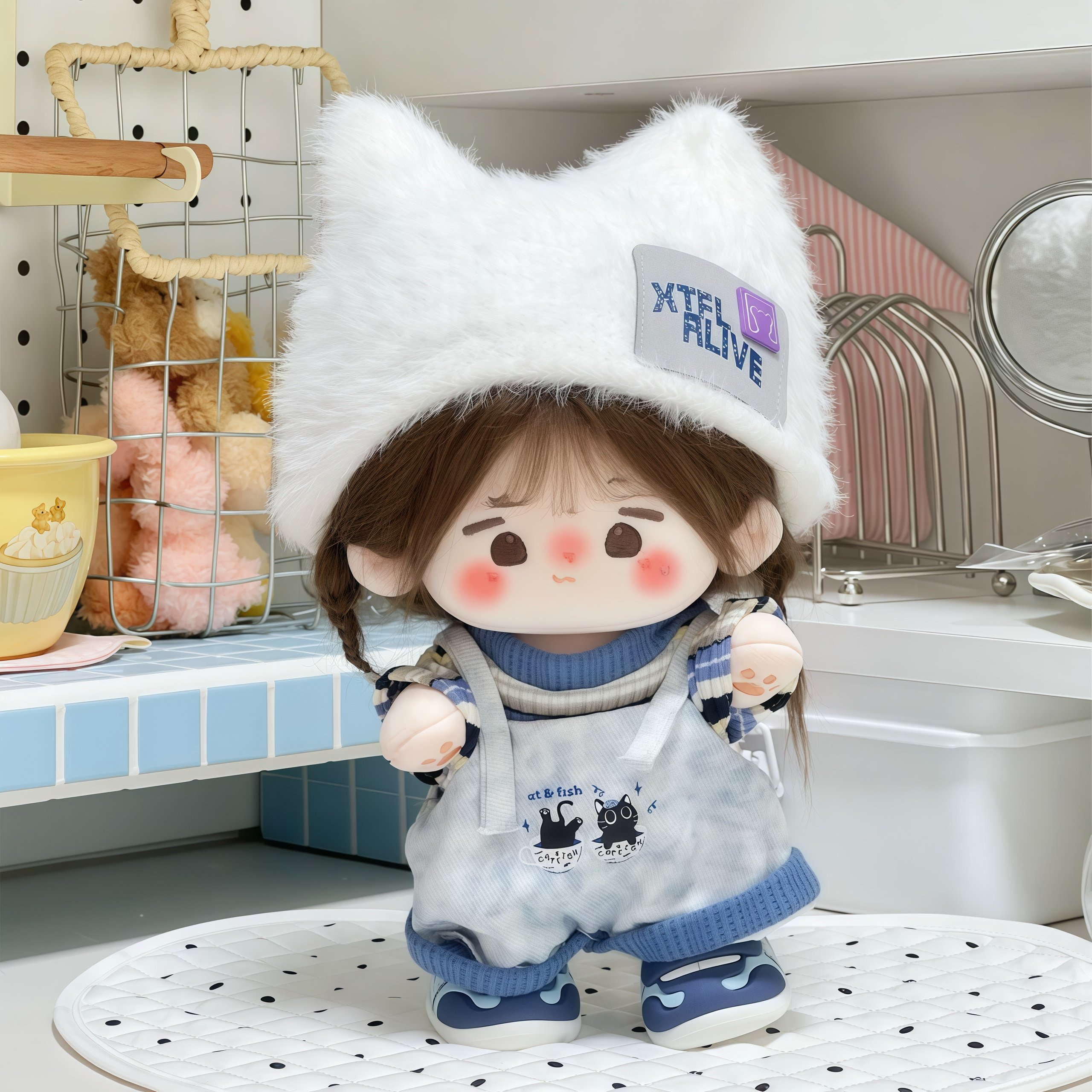 20cm娃衣【小猫困困】可爱棉花娃娃衣服三件套玩偶公仔换装服配件,淘宝优惠券,粉丝福利购,淘宝优惠卷