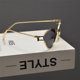 UV proof cat eyes retro men and women metal sunglasses