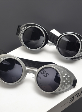 防风圆形复古男女朋克太阳镜