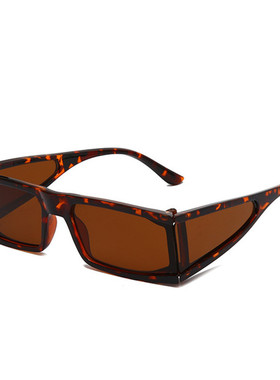 未来感果冻色方形眼镜欧美朋克风长方形连体太阳镜个性机能墨镜潮