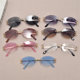 Visor Oval Punk Cutaway Sunglasses for Men and Women