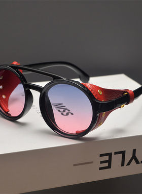 遮阳圆形复古男女朋克风太阳眼镜