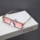 Anti-UV rectangular punk men's and women's patchwork sunglasses