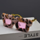 European and American retro large frame plush sunglasses trendy