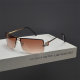 UV proof square retro frameless sunglasses for men and women