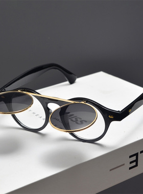 防紫外线圆形复古男女金属太阳镜