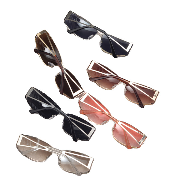 UV proof square retro male and female punk sunglasses
