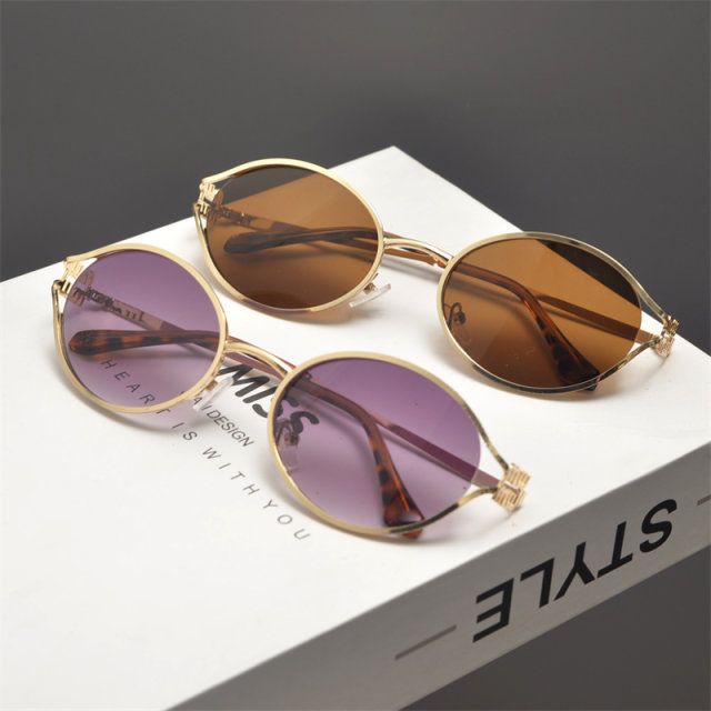 Sunshade oval retro male and female letters sunglasses