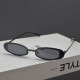 European and American retro fashionable oval punk sunglasses
