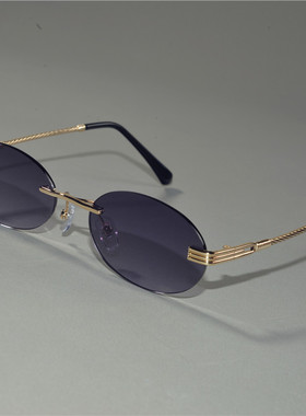 新款超窄小椭圆形个性金属眼镜