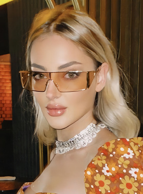 防紫外线长方形复古男女朋克墨镜