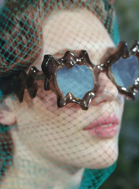 防紫外线不规则复古男女太阳镜潮