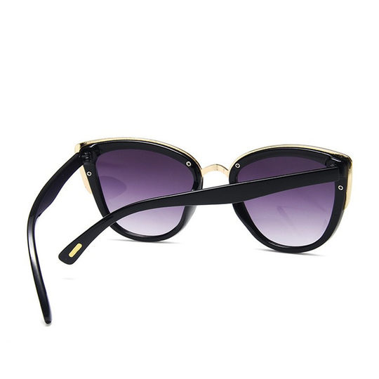 European and American retro trendy women's sunglasses summer personality cat eye sunglasses concave shape round face large frame slimming glasses