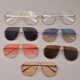European and American retro pilot-style single-beam large-frame letter sunglasses for women with round faces, slim toad mirror punk sunglasses