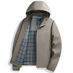 罗蒙爸爸装外套夹克男士商务休闲春秋装2024新款中老年上衣连帽