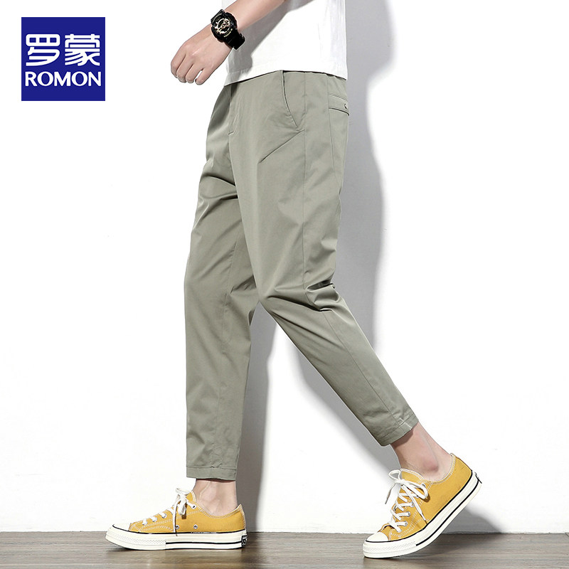 罗蒙夏季冰丝九分裤宽松男休闲裤 罗蒙艾泽威兰休闲裤