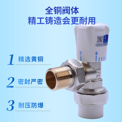 天一 金牛 散热器暖气片ppr6分专用温控阀门ppr6分铜温控角阀包邮 - 图0