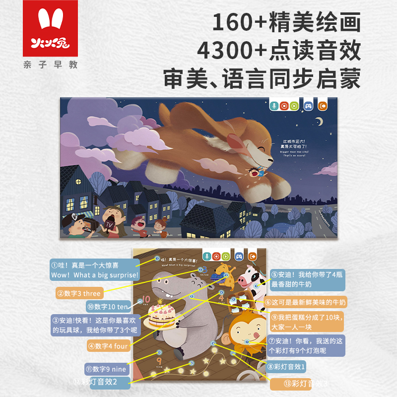 火火兔点读笔幼儿早教机通用非万能儿童拼音英语启蒙点读机扫读笔