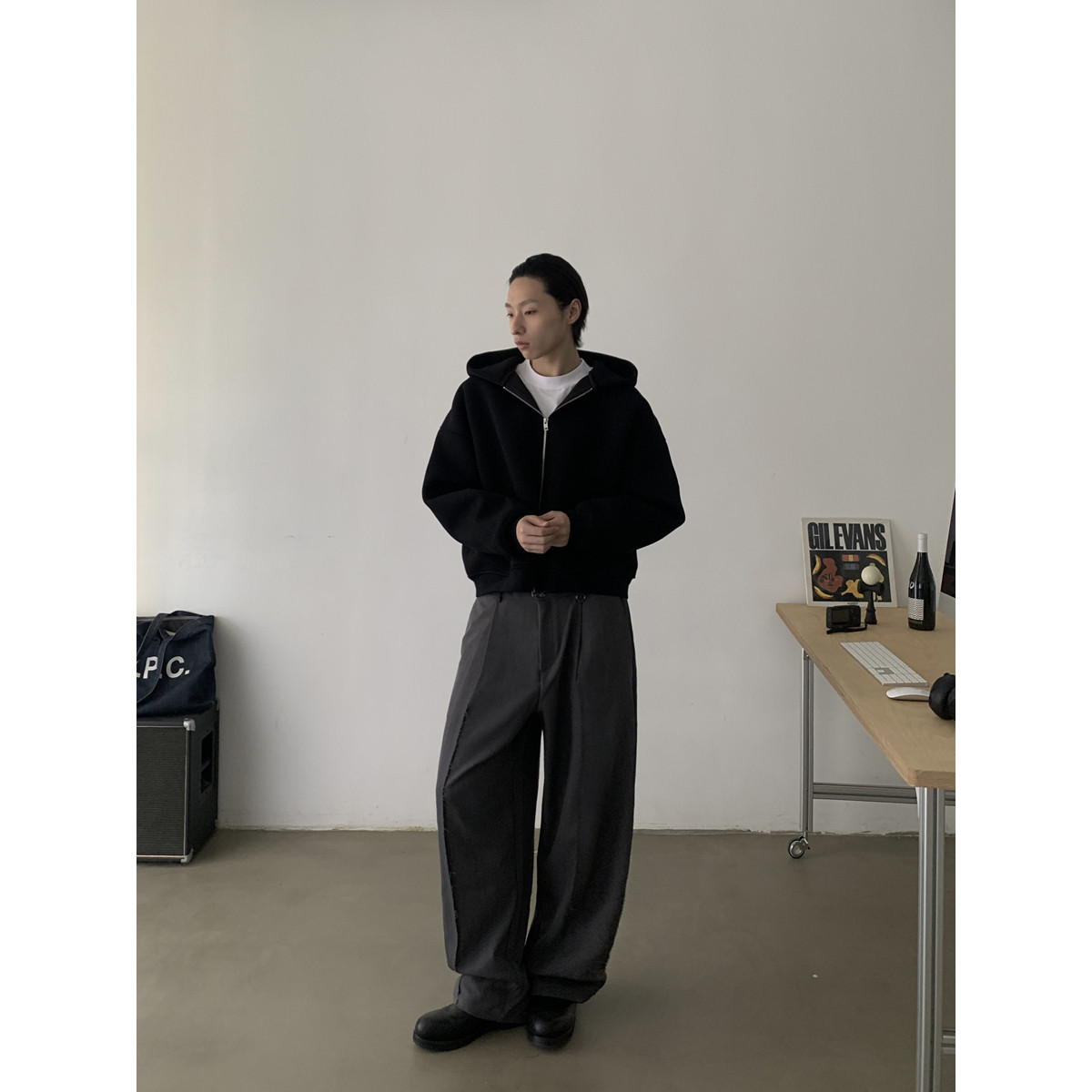 INKNOTS简约高级感廓形空气层连帽卫衣男女boxy短宽拉链外套潮牌,淘宝优惠券,粉丝福利购,淘宝优惠卷