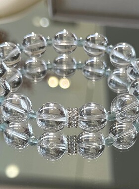 海盐水晶蓝萤石手链透明气质