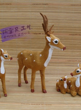 公仔节日麋鹿桌面摆件仿真动物