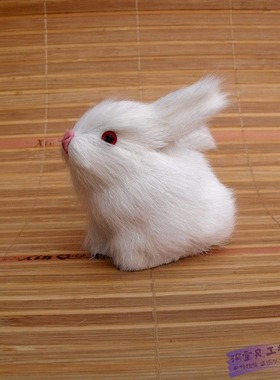 仿真白兔摆件皮毛工艺品