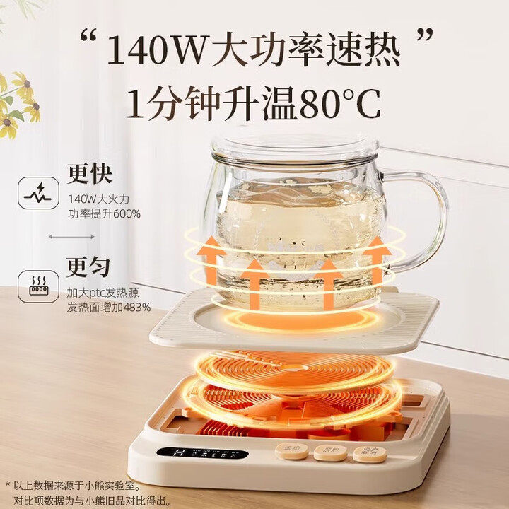 小熊电热杯垫加热杯恒温垫保温加热可调温热牛奶恒温水杯办公家用,淘宝优惠券,粉丝福利购,淘宝优惠卷