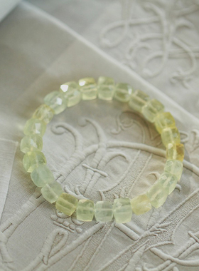 限量私藏*小夏日原创*天然葡萄石方块珠手链淡雅素净仙女弹力手串