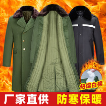 Net red Tongan army cotton coat green male laobao winter long section security cotton jacket Northeast cotton padded jacket cold storage and cold storage