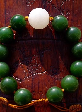 天然新疆和田玉籽料手链手串