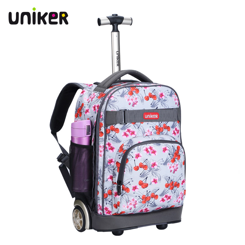 uniker拉杆男孩大容量初中生女书包 uniker拉杆包