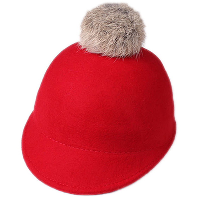 宝宝鸭舌帽儿童帽子男潮女童帽子秋冬款棒球帽兔毛球羊毛呢马术帽,淘宝优惠券,粉丝福利购,淘宝优惠卷