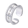 Japanese and Korean style sterling silver wide-faced opening ring