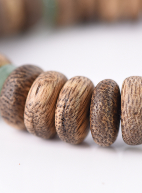 沉香木手串天然金曜石貔貅男女款手链文玩复古黑油念珠手串财运