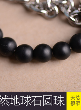小阁楼男女钛钢地球石欧美手链