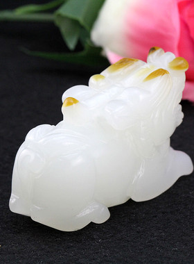 新疆和田玉貔貅手把件招财貔貅