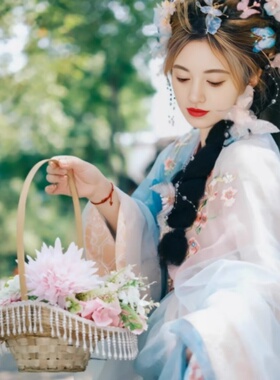 汉服摄影道具花篮新古典舞蹈古风流苏手提竹编篮广场舞花篮子