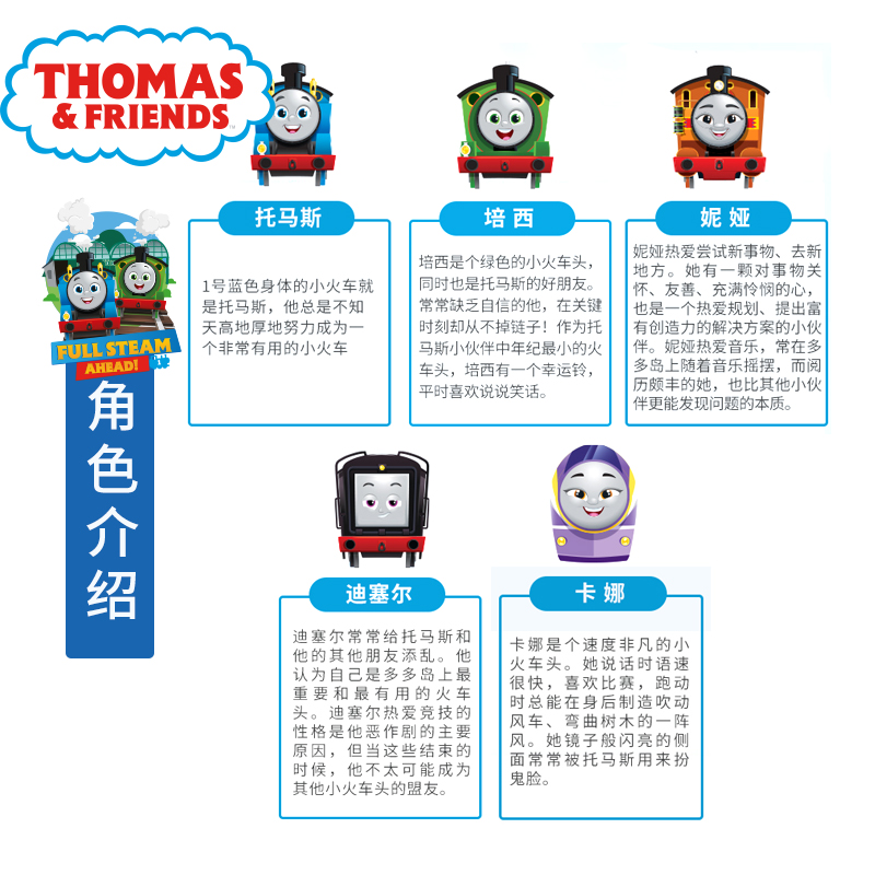 托马斯轨道大师系列基础电动小火车头男孩运输车儿童情商启蒙玩具