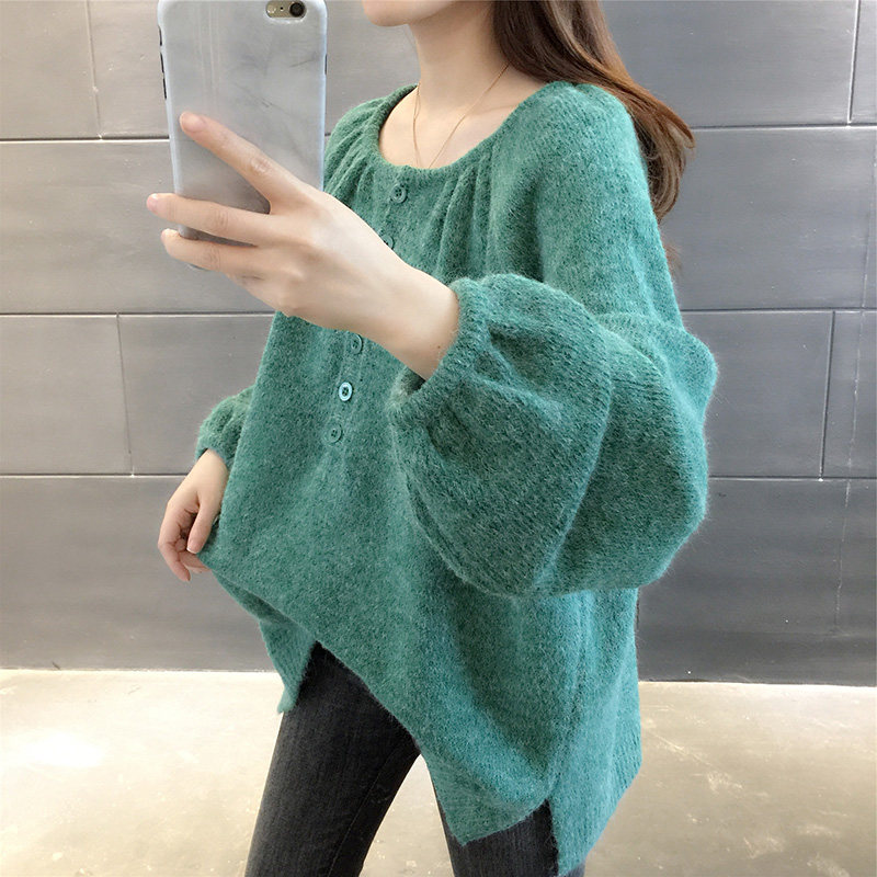 车厘子红色女士2020春装新款风毛衣 女妍毛针织衫