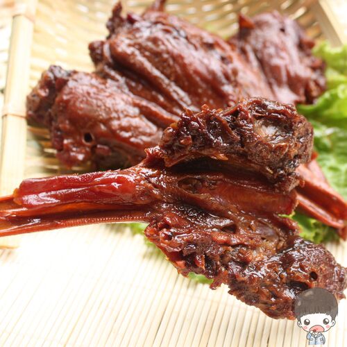 温州特产初旭鸭下巴(鸭头去脑带鸭舌)散装500g克真空包装熟零食 - 图1
