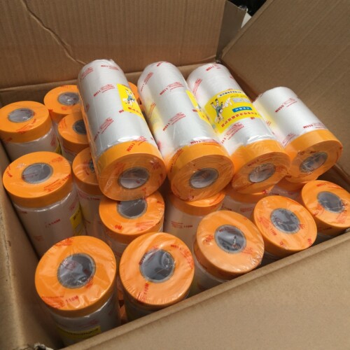 油漆涂料喷涂遮蔽膜保护膜硅藻泥汽车喷漆家具装修遮盖美纹纸和纸 - 图3
