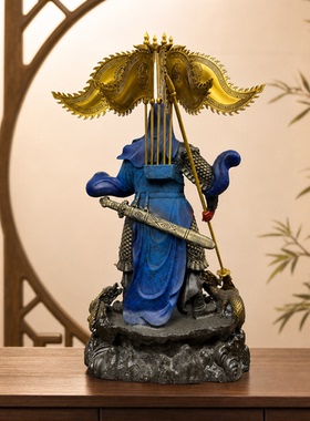 武财神提刀九龙关公供奉神像