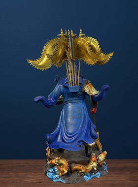 聚宝九龙关公关二爷神像摆件供奉