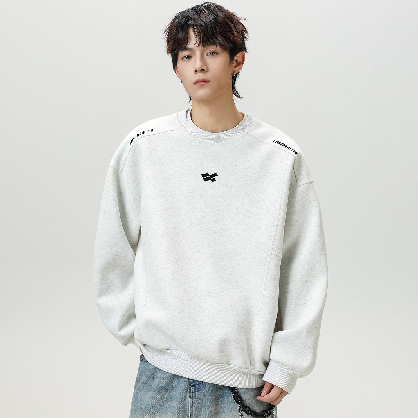 男士重磅卫衣男圆领休闲上衣外套2025新款秋季宽松长袖外搭开衫潮,淘宝优惠券,粉丝福利购,淘宝优惠卷